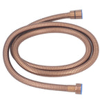Shower Hose Cold Hot Dual Control Stainless Steel Flexible Pipe for Bathroom Water Heater 1.5 Meter Rose Gold