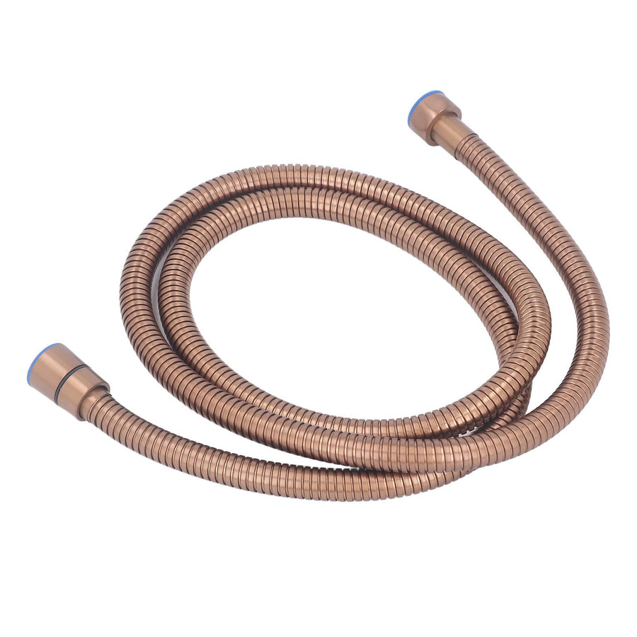 Shower Hose Cold Hot Dual Control Stainless Steel Flexible Pipe for Bathroom Water Heater 1.5 Meter Rose Gold