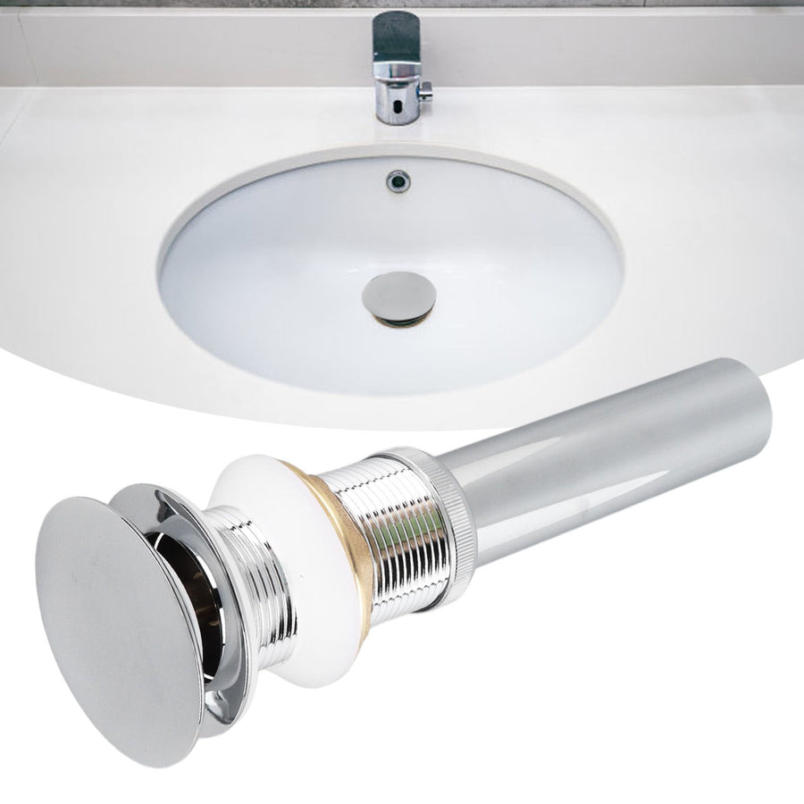 Bathroom Pop Up Drain Control Water Flow Copper Chrome Plating Bathroom Sink Drain Stopper