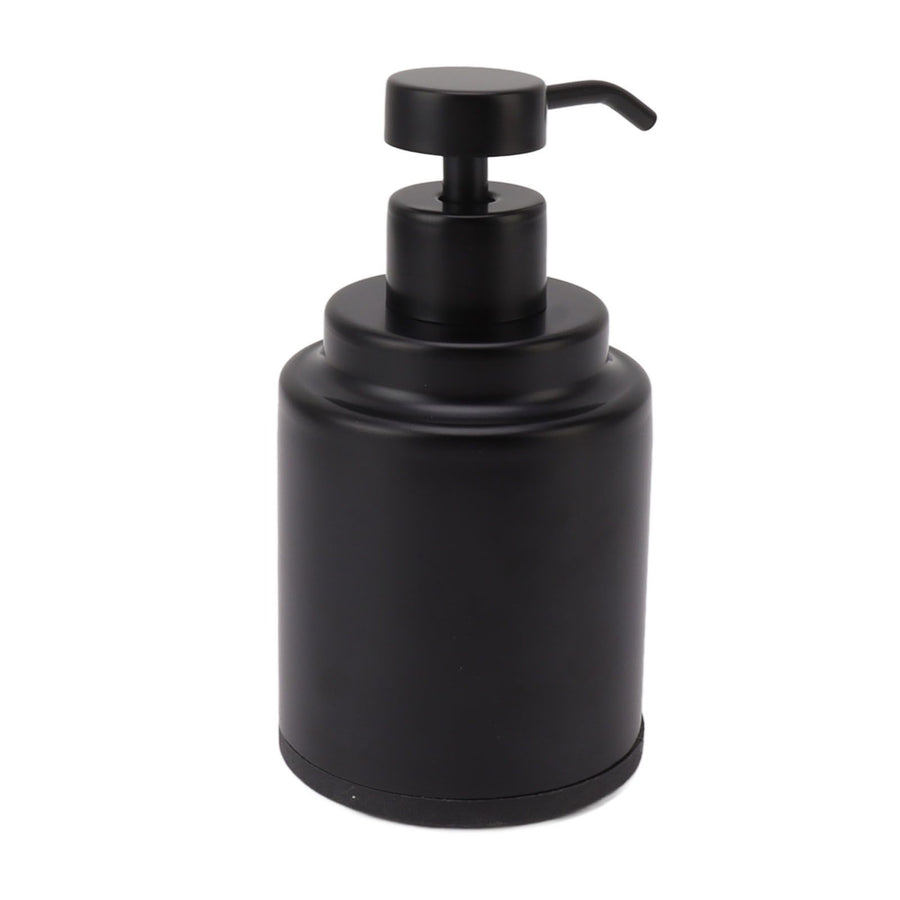 Stainless Steel Soap Dispenser Manual Liquid Pump Hand Press Bottle for Shampoo Shower Lotion Black Circular 300ML