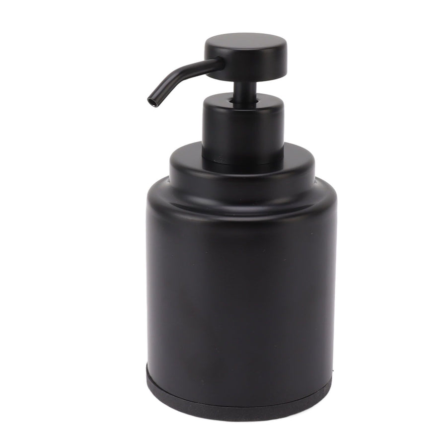 Stainless Steel Soap Dispenser Manual Liquid Pump Hand Press Bottle for Shampoo Shower Lotion Black Circular 300ML