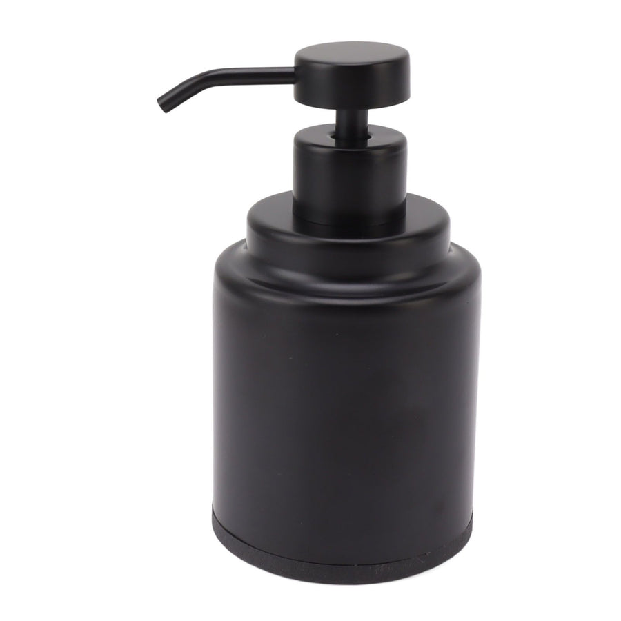 Stainless Steel Soap Dispenser Manual Liquid Pump Hand Press Bottle for Shampoo Shower Lotion Black Circular 300ML