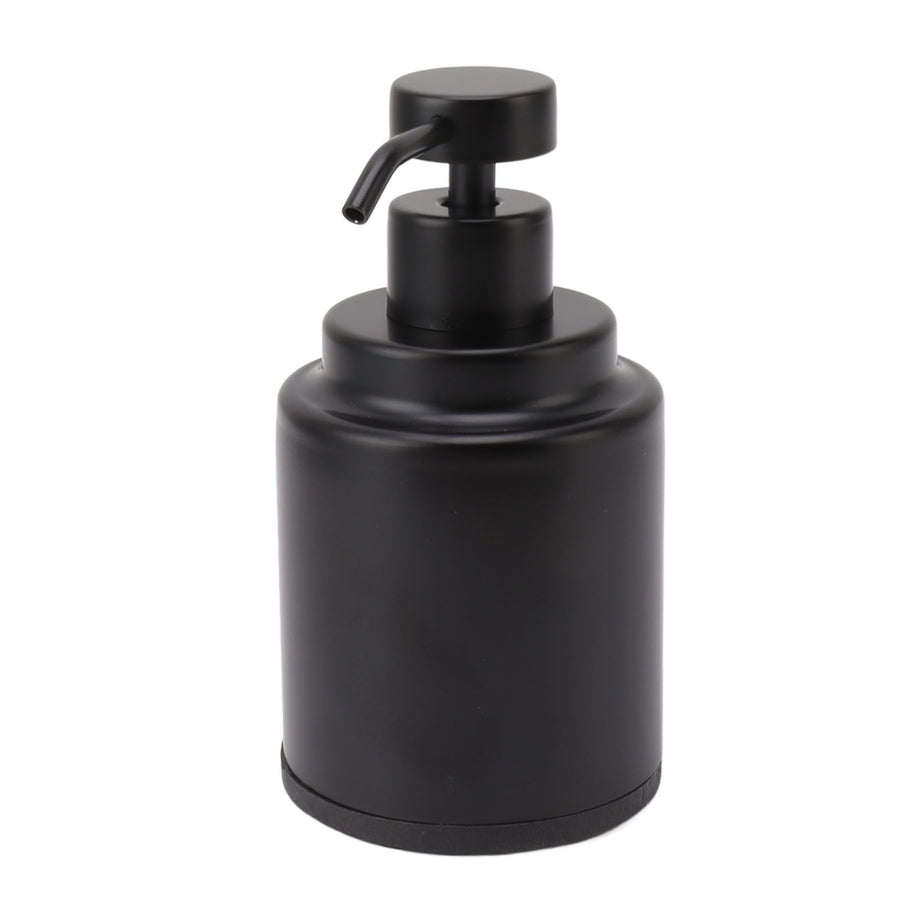 Stainless Steel Soap Dispenser Manual Liquid Pump Hand Press Bottle for Shampoo Shower Lotion Black Circular 300ML