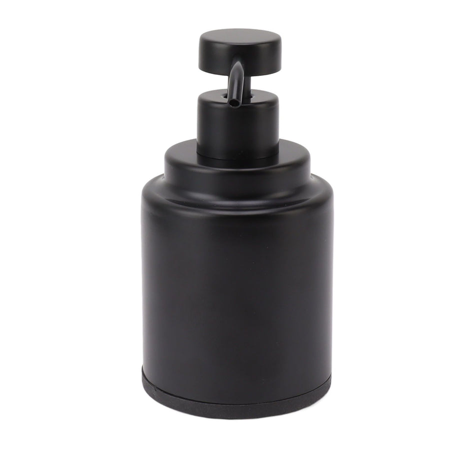 Stainless Steel Soap Dispenser Manual Liquid Pump Hand Press Bottle for Shampoo Shower Lotion Black Circular 300ML