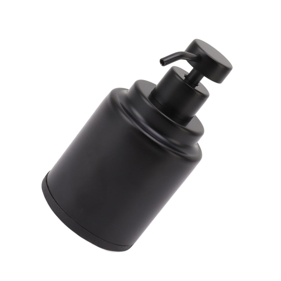 Stainless Steel Soap Dispenser Manual Liquid Pump Hand Press Bottle for Shampoo Shower Lotion Black Circular 300ML