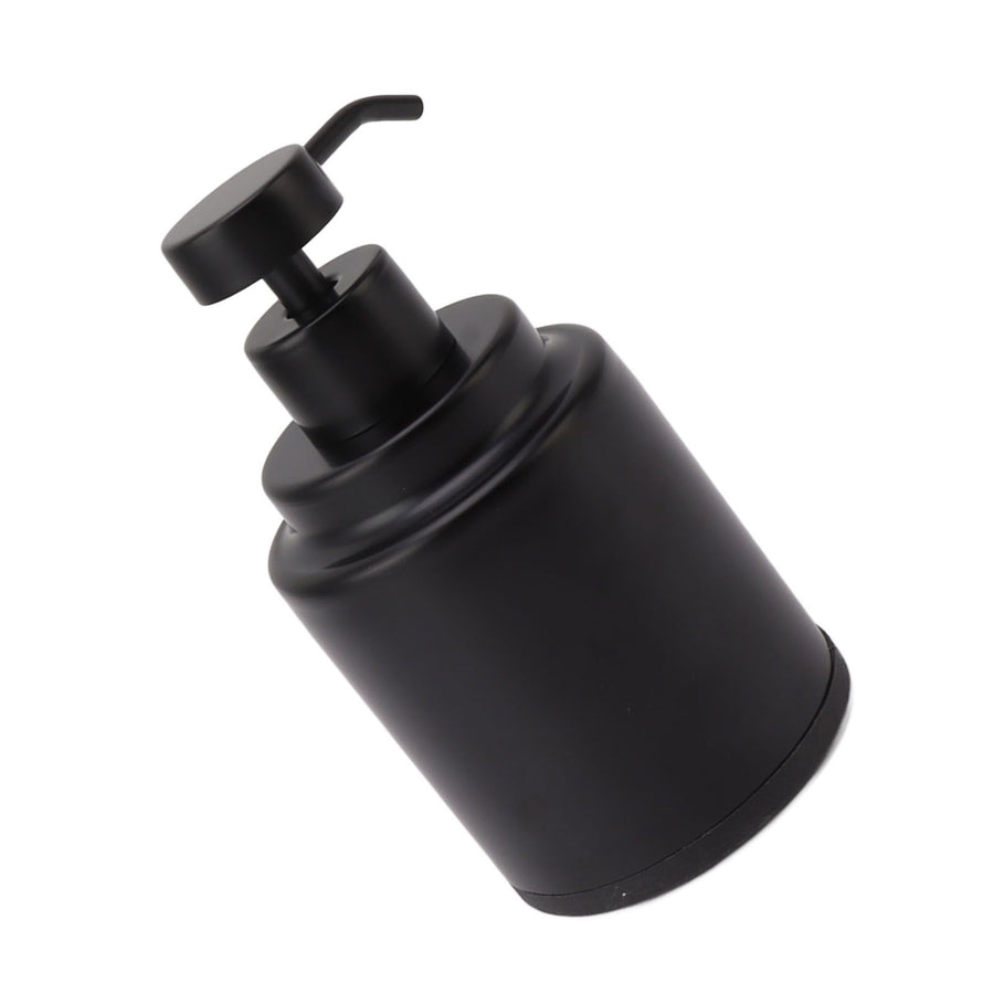Stainless Steel Soap Dispenser Manual Liquid Pump Hand Press Bottle for Shampoo Shower Lotion Black Circular 300ML