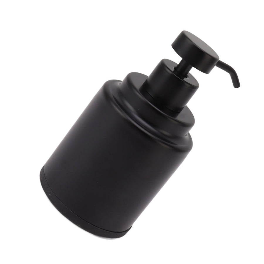 Stainless Steel Soap Dispenser Manual Liquid Pump Hand Press Bottle for Shampoo Shower Lotion Black Circular 300ML