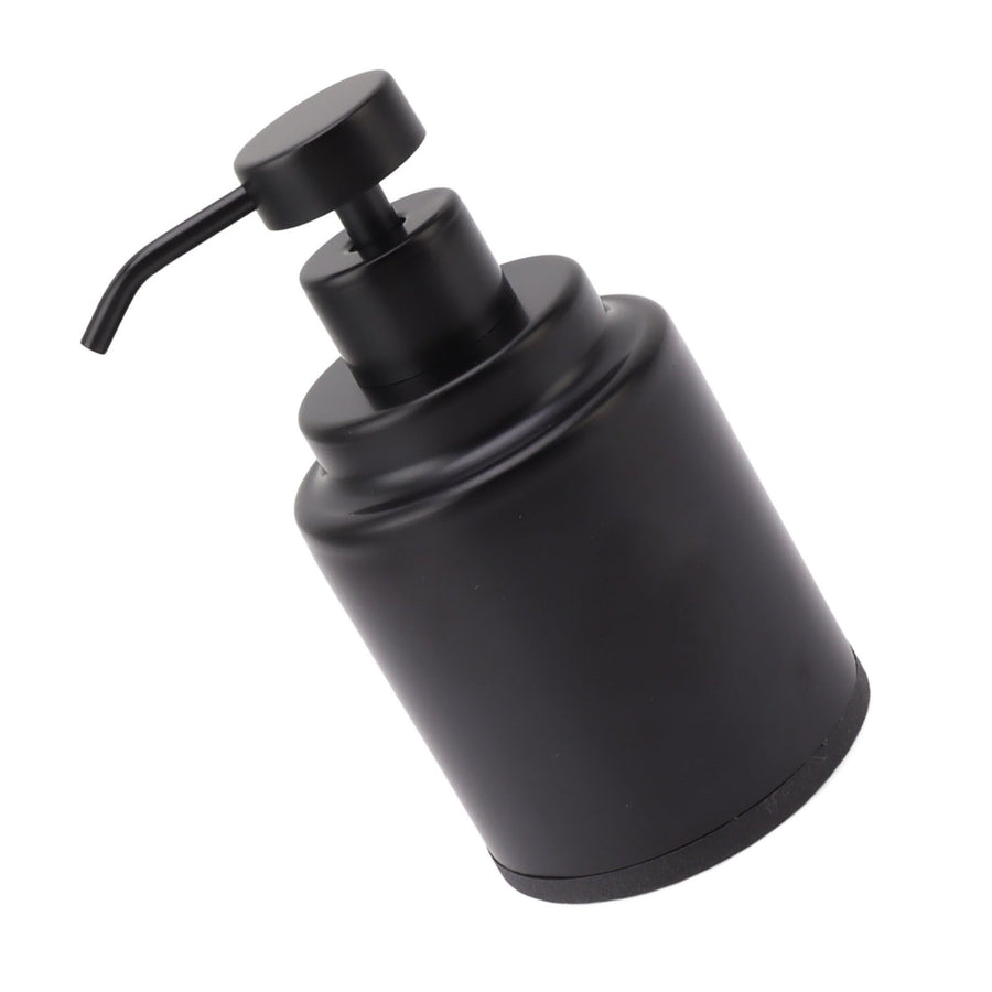 Stainless Steel Soap Dispenser Manual Liquid Pump Hand Press Bottle for Shampoo Shower Lotion Black Circular 300ML