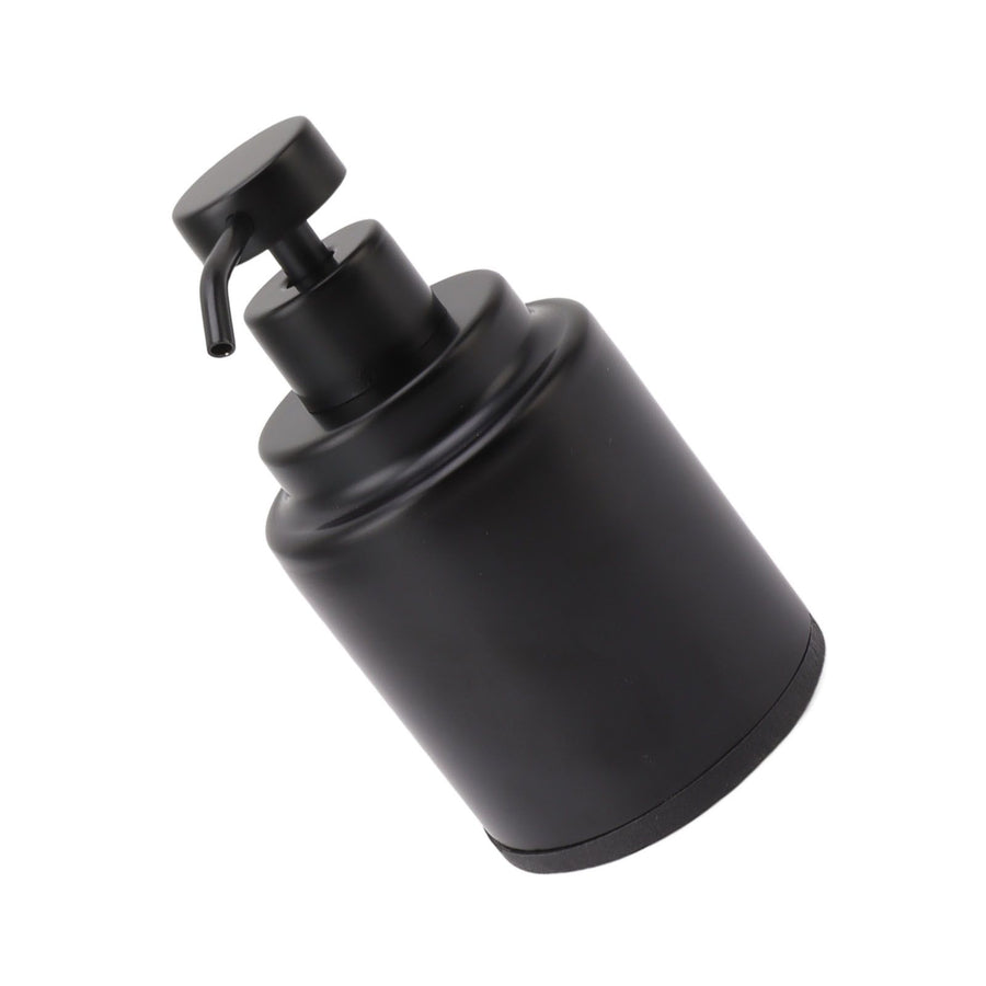 Stainless Steel Soap Dispenser Manual Liquid Pump Hand Press Bottle for Shampoo Shower Lotion Black Circular 300ML