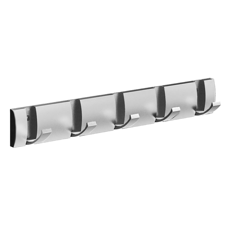 Thickened Invisible Hook 5 Hook Wall Mounted Coat Rack Folding Hideaway Coat Hooks Door Rear Key Holder Fitting Room Wall Hooks 40cm