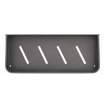 Shower Caddy Space Aluminum Rustproof Smoothing Simple Black Sturdy Bathroom Wall Shelf with 5 Hooks for Kitchen Laundry 11.8in