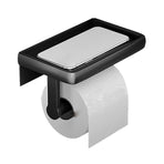 Toilet Paper Holder Shelf Space Saving Multifunction Wall Mounted Self Adhesive Metal Toilet Paper Holder with Phone Shelf