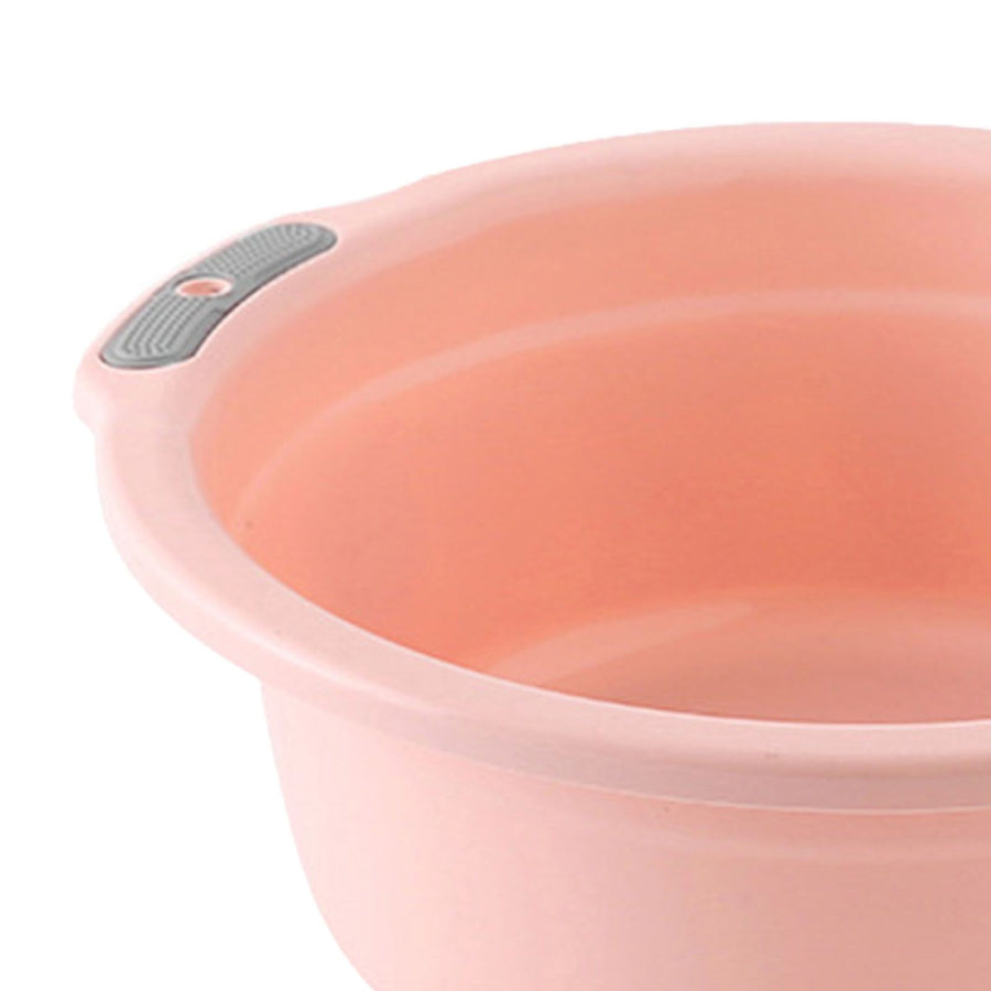 Plastic Washing Basin Multipurpose Light Face Baby Adult Foot Washbasin Tub with Double Handles for Home Bathroom Small‑Peach Pink