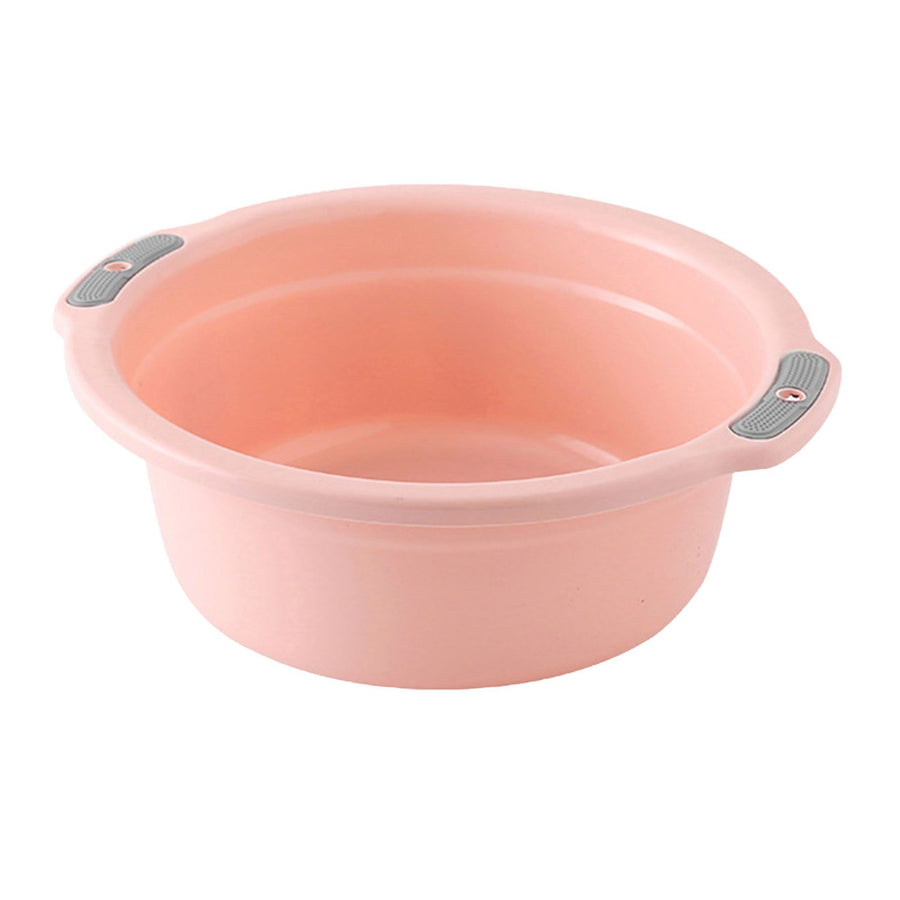 Plastic Washing Basin Multipurpose Light Face Baby Adult Foot Washbasin Tub with Double Handles for Home Bathroom Small‑Peach Pink