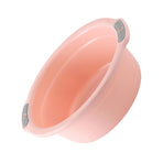 Plastic Washing Basin Multipurpose Light Face Baby Adult Foot Washbasin Tub with Double Handles for Home Bathroom Small‑Peach Pink