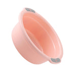 Plastic Washing Basin Multipurpose Light Face Baby Adult Foot Washbasin Tub with Double Handles for Home Bathroom Small‑Peach Pink