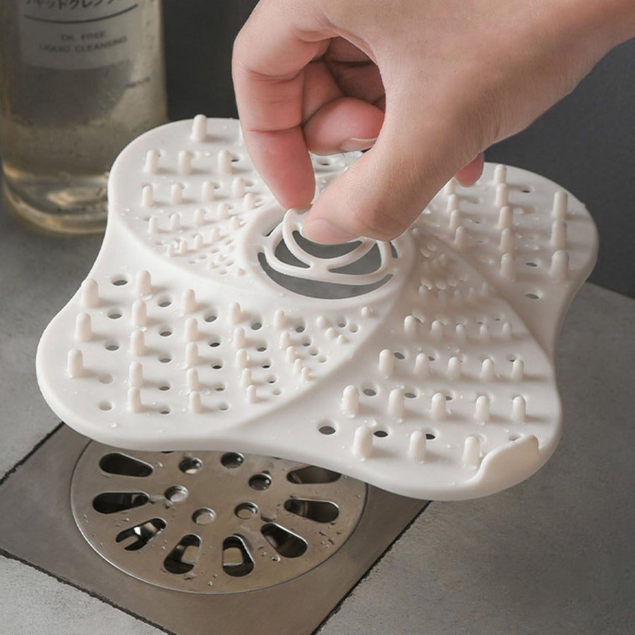 Drain Hair Catcher TPR Anti Slip Shower Drain Cover with Suction Cup for Bathroom Bathtub Kitchen