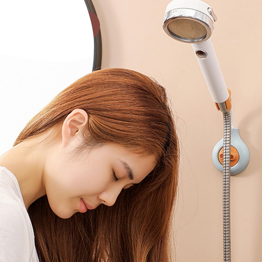 Strong Adhesive Shower Head Holder ABS Drill Free Cute Adjustable Wall Mounted Handheld Shower Bracket for Bathroom