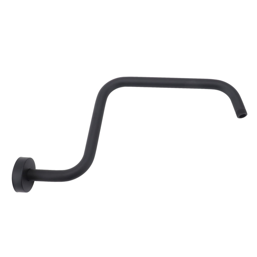 Shower Arm Stainless Steel Shower Arm with Flange S Shape Shower Head Riser Pipe In Wall Installation Shower Head Extension Arm for Bathroom Black