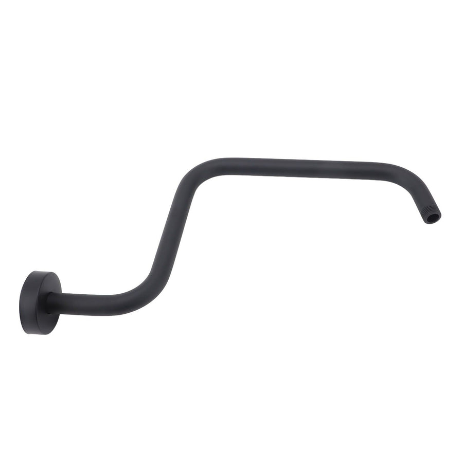Shower Arm Stainless Steel Shower Arm with Flange S Shape Shower Head Riser Pipe In Wall Installation Shower Head Extension Arm for Bathroom Black
