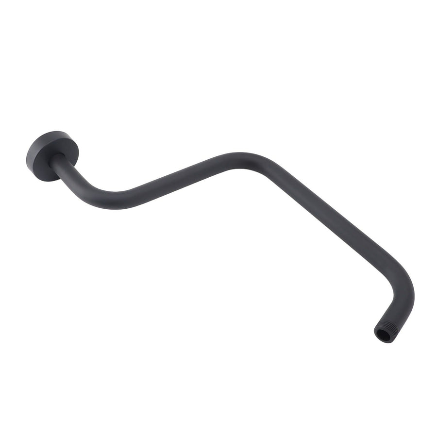 Shower Arm Stainless Steel Shower Arm with Flange S Shape Shower Head Riser Pipe In Wall Installation Shower Head Extension Arm for Bathroom Black