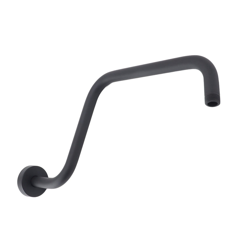 Shower Arm Stainless Steel Shower Arm with Flange S Shape Shower Head Riser Pipe In Wall Installation Shower Head Extension Arm for Bathroom Black