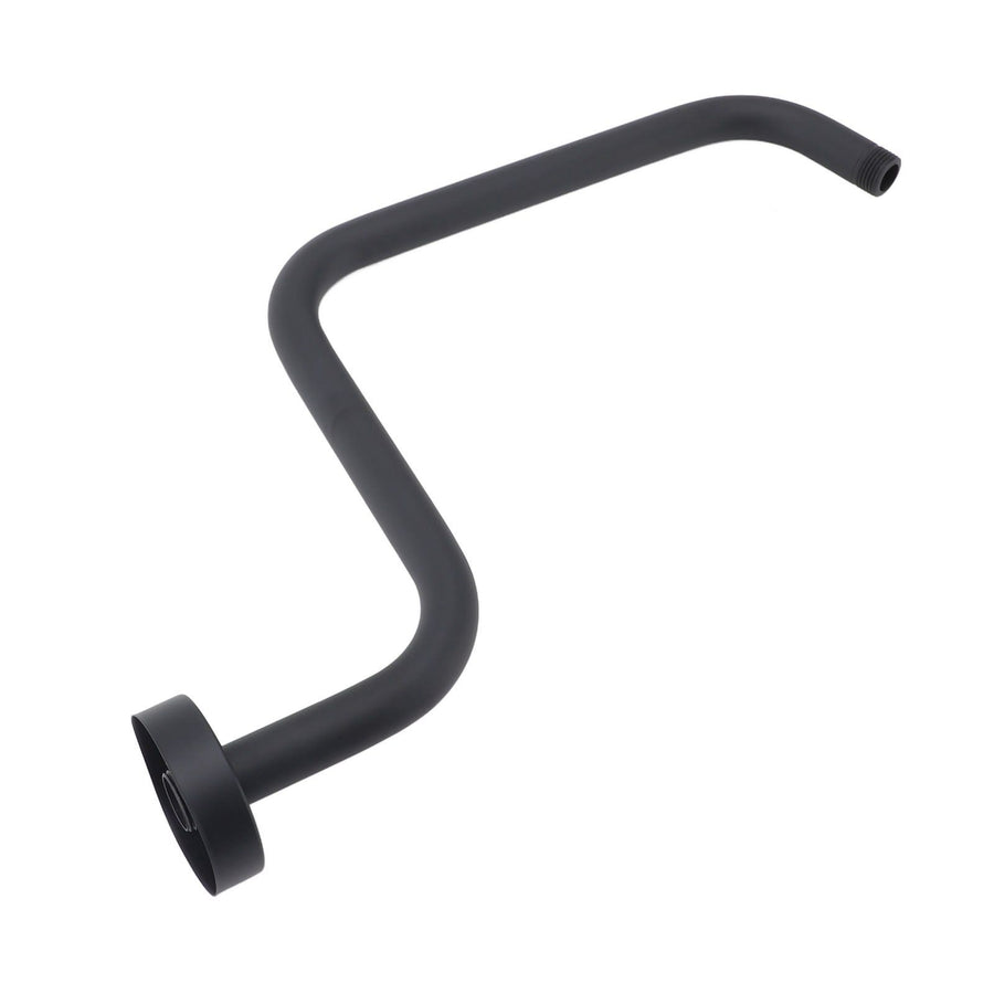 Shower Arm Stainless Steel Shower Arm with Flange S Shape Shower Head Riser Pipe In Wall Installation Shower Head Extension Arm for Bathroom Black