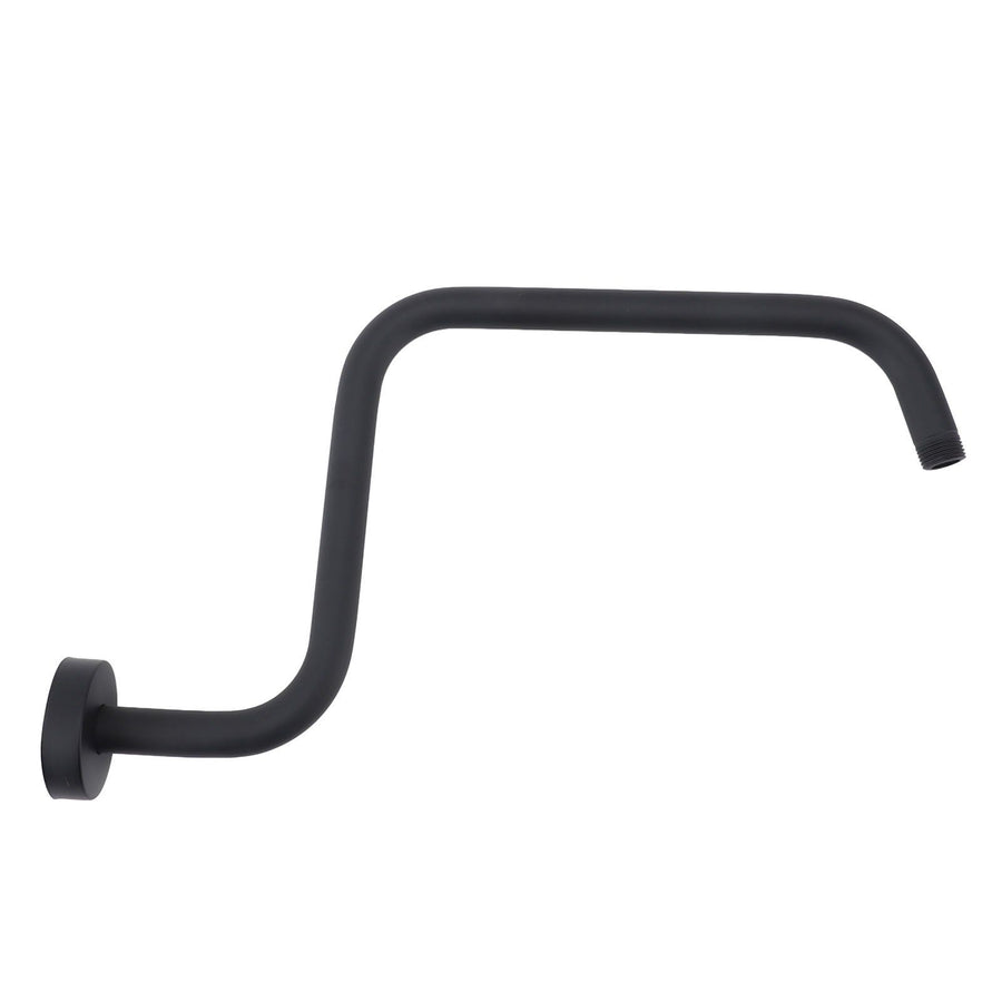 Shower Arm Stainless Steel Shower Arm with Flange S Shape Shower Head Riser Pipe In Wall Installation Shower Head Extension Arm for Bathroom Black