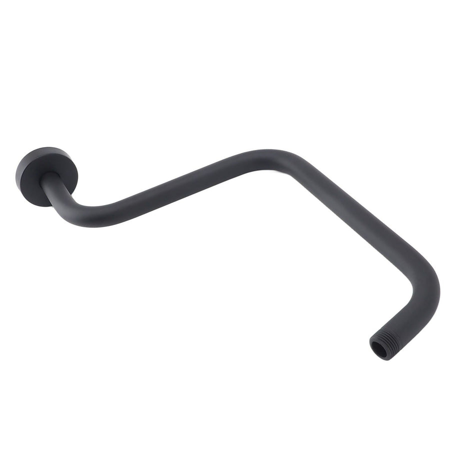 Shower Arm Stainless Steel Shower Arm with Flange S Shape Shower Head Riser Pipe In Wall Installation Shower Head Extension Arm for Bathroom Black