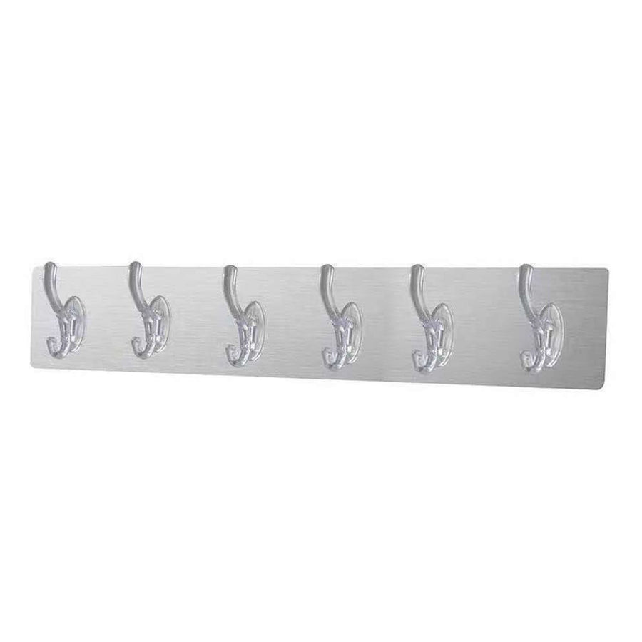Long Strip Hook Wall Mount Punch Free Traceless Strong Adhesive Transparent Acrylic for Kitchen Bathroom
