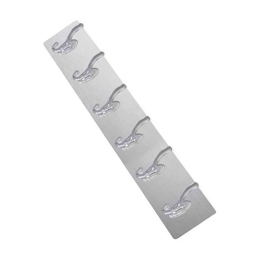 Long Strip Hook Wall Mount Punch Free Traceless Strong Adhesive Transparent Acrylic for Kitchen Bathroom