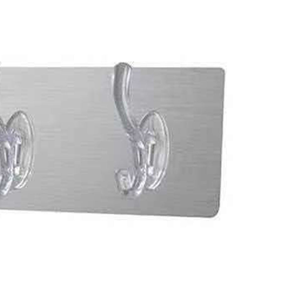 Long Strip Hook Wall Mount Punch Free Traceless Strong Adhesive Transparent Acrylic for Kitchen Bathroom