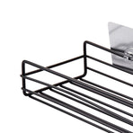 Simple Shower Shelf Wall Mounted Punch Free Toilet Hanging Basket Washstand Iron Shelf for Bathroom Black