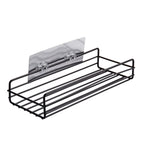 Simple Shower Shelf Wall Mounted Punch Free Toilet Hanging Basket Washstand Iron Shelf for Bathroom Black