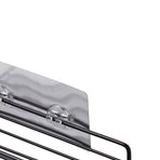 Simple Shower Shelf Wall Mounted Punch Free Toilet Hanging Basket Washstand Iron Shelf for Bathroom Black