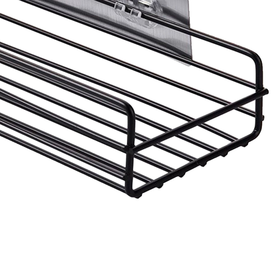 Simple Shower Shelf Wall Mounted Punch Free Toilet Hanging Basket Washstand Iron Shelf for Bathroom Black