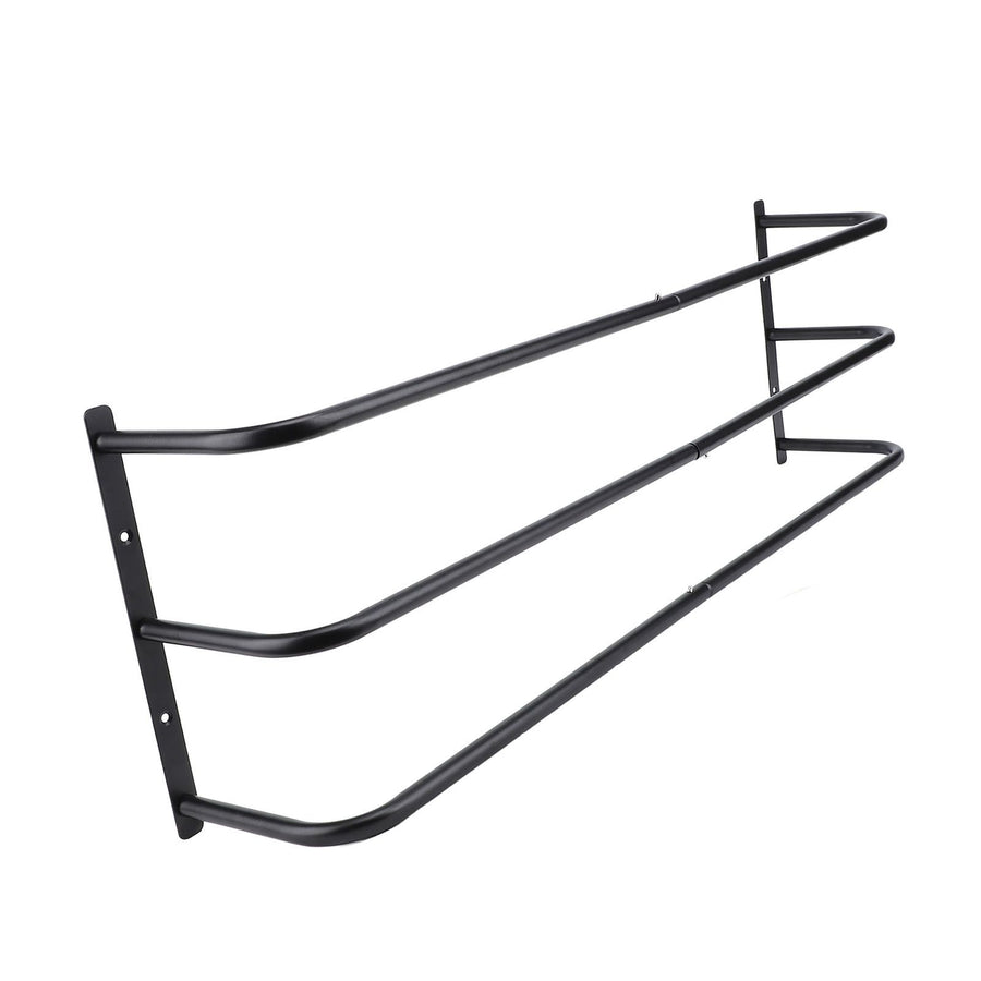Rolled Towels Rack Three Tubes Iron Wall Mounted Bath Towel Holder Vertical Towel Rack for Bathroom Black