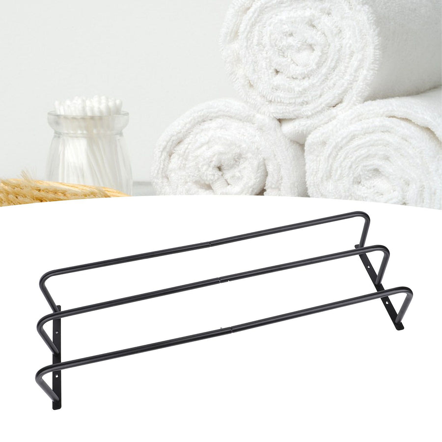 Rolled Towels Rack Three Tubes Iron Wall Mounted Bath Towel Holder Vertical Towel Rack for Bathroom Black