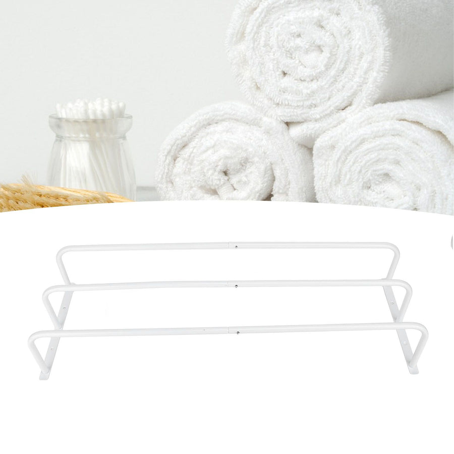 Rolled Towels Rack Three Tubes Iron Wall Mounted Bath Towel Holder Vertical Towel Rack for Bathroom White
