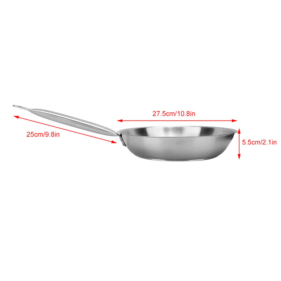 26 x 5cm Fry Pan Stainless Steel Steak Pot Composite Bottom Stew Meat Fried Eggs Cooking Tools