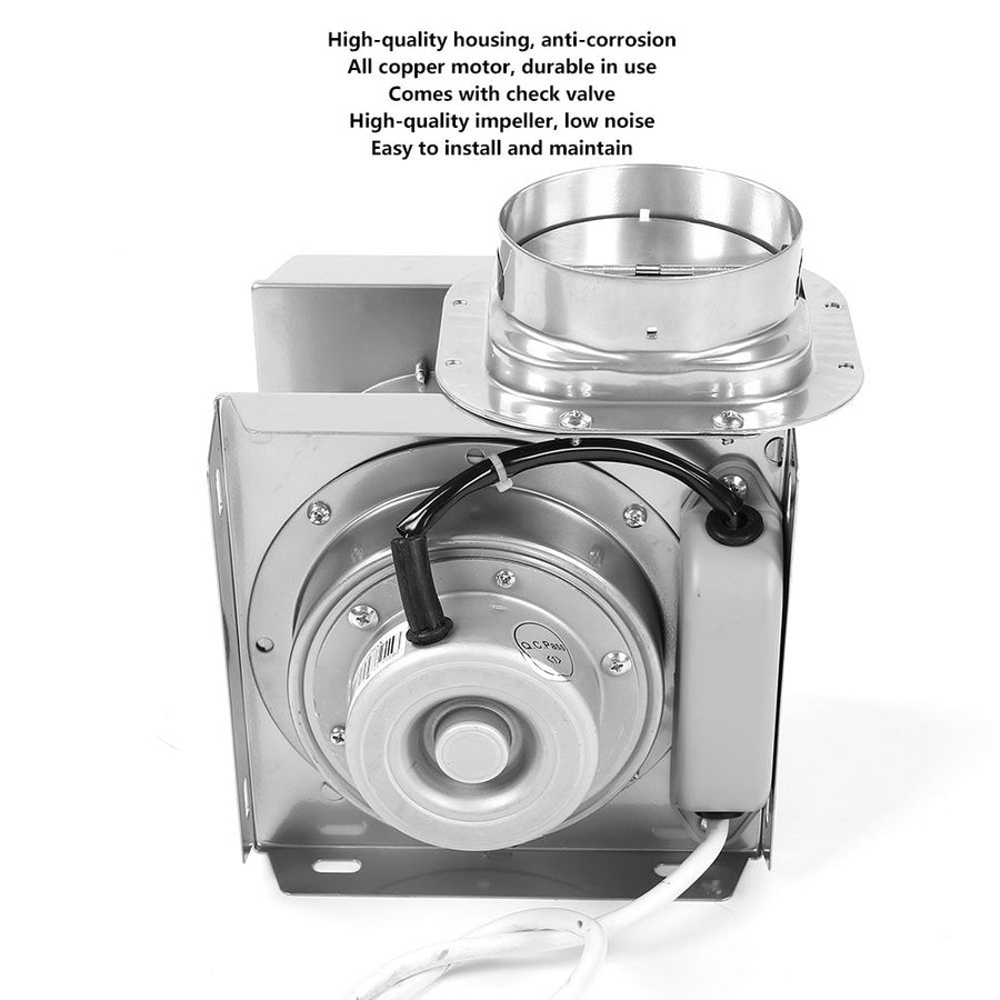 4in Exhaust Duct Fan Hotel Bathroom Pipe Concealed Silent Ventilating Ventilation Fan 220V