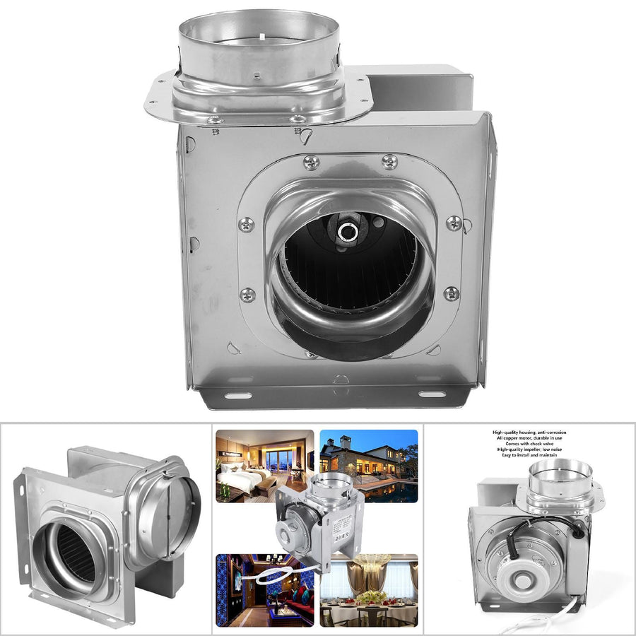 4in Exhaust Duct Fan Hotel Bathroom Pipe Concealed Silent Ventilating Ventilation Fan 220V