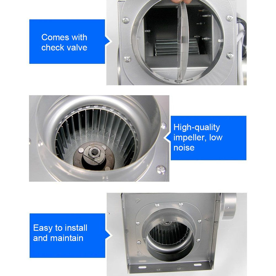 250m H Air Volume 4in Duct Pipe Exhaust Fan Concealed Silent Ventilating Fan for Hotel 220V