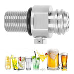 Soda Water Cylinder Valve Accessory M18x1.5 TR21-4 Thread for SodaStream Electroplating Silver