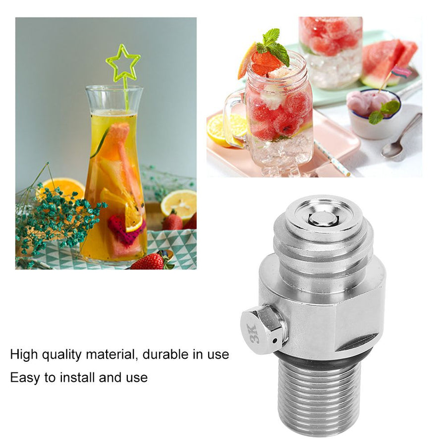 Soda Water Cylinder Valve Accessory M18x1.5 TR21-4 Thread for SodaStream Electroplating Silver