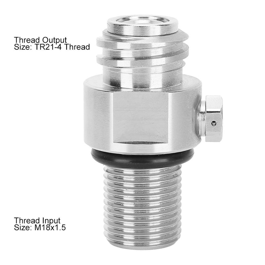 Soda Water Cylinder Valve Accessory M18x1.5 TR21-4 Thread for SodaStream Electroplating Silver