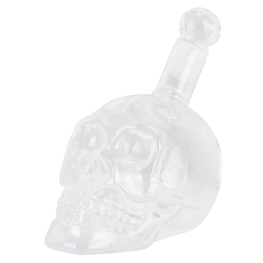 Skull Shape Glass Wine Bottle Transparent Whisky Bottle Container for Bar KTV Supplies350ml
