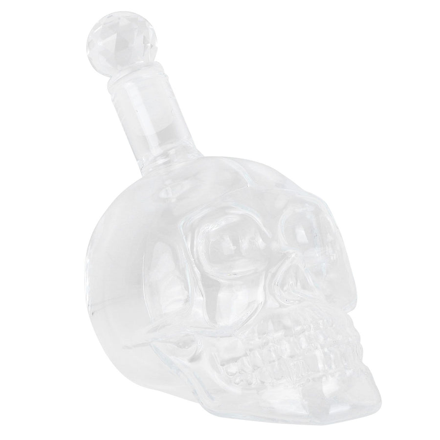 Skull Shape Glass Wine Bottle Transparent Whisky Bottle Container for Bar KTV Supplies350ml