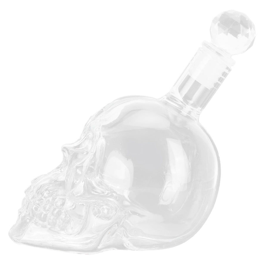 Skull Shape Glass Wine Bottle Transparent Whisky Bottle Container for Bar KTV Supplies350ml