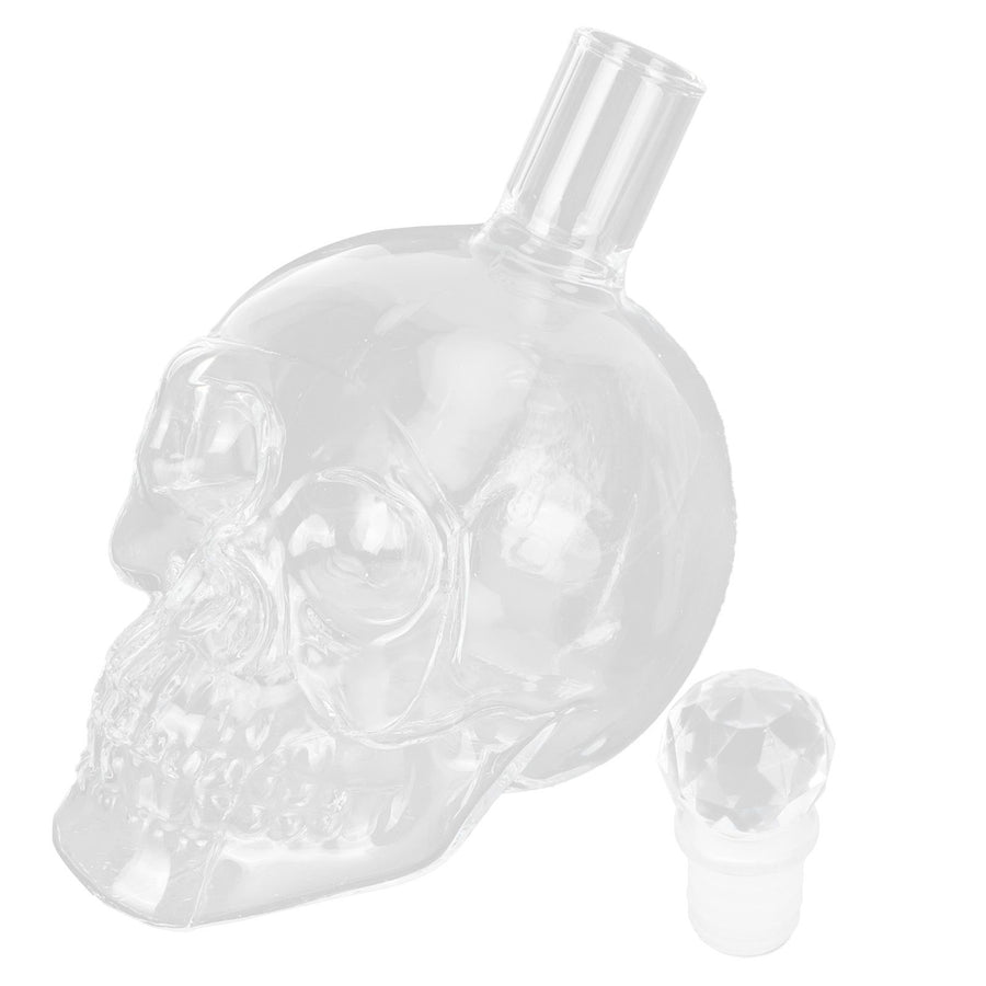 Skull Shape Glass Wine Bottle Transparent Whisky Bottle Container for Bar KTV Supplies350ml